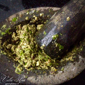 Veg Green Thai Curry Paste Preparation