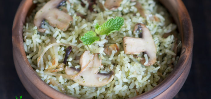 Mushroom Mint Rice